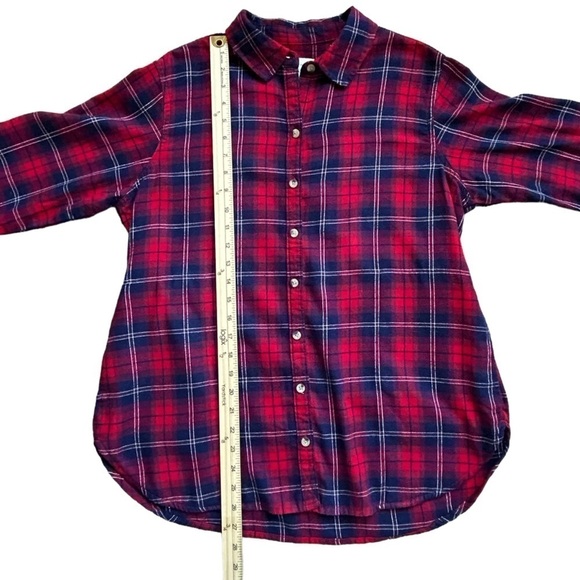 Red Navy JACHS NY Medium Flannel Long Sleeve Plaid Flurry Season - Picture 5 of 8